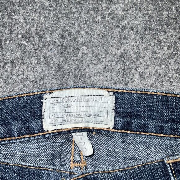 Current Elliott Jeans Womens Size 30 Blue The Stiletto Dark Shredded 80's - Picture 2 of 11